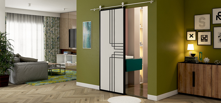 sliding bathroom door installation in Spring Valley